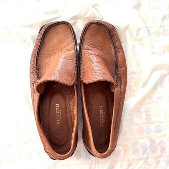NWOT Vincenti Brown Leather Soft Calf Skin Loafers Made in Italy SZ 11 - Picture 11 of 15